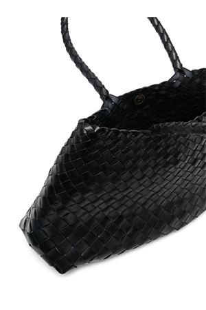 Black woven Santa Croce tote bag DRAGON DIFFUSION | 8892DGS5MATBLACK